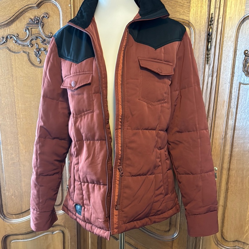 Kimes Ranch Rust and Black Puffer Jacket